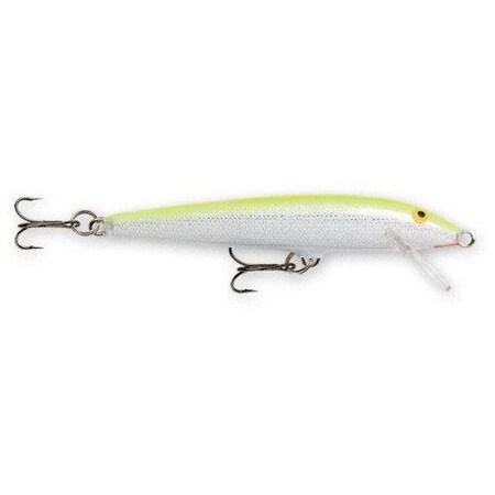 Rapala Original Floating Lure, 2, 116 Oz, Silver Fluorescent Chartreuse, Floating F05SFC